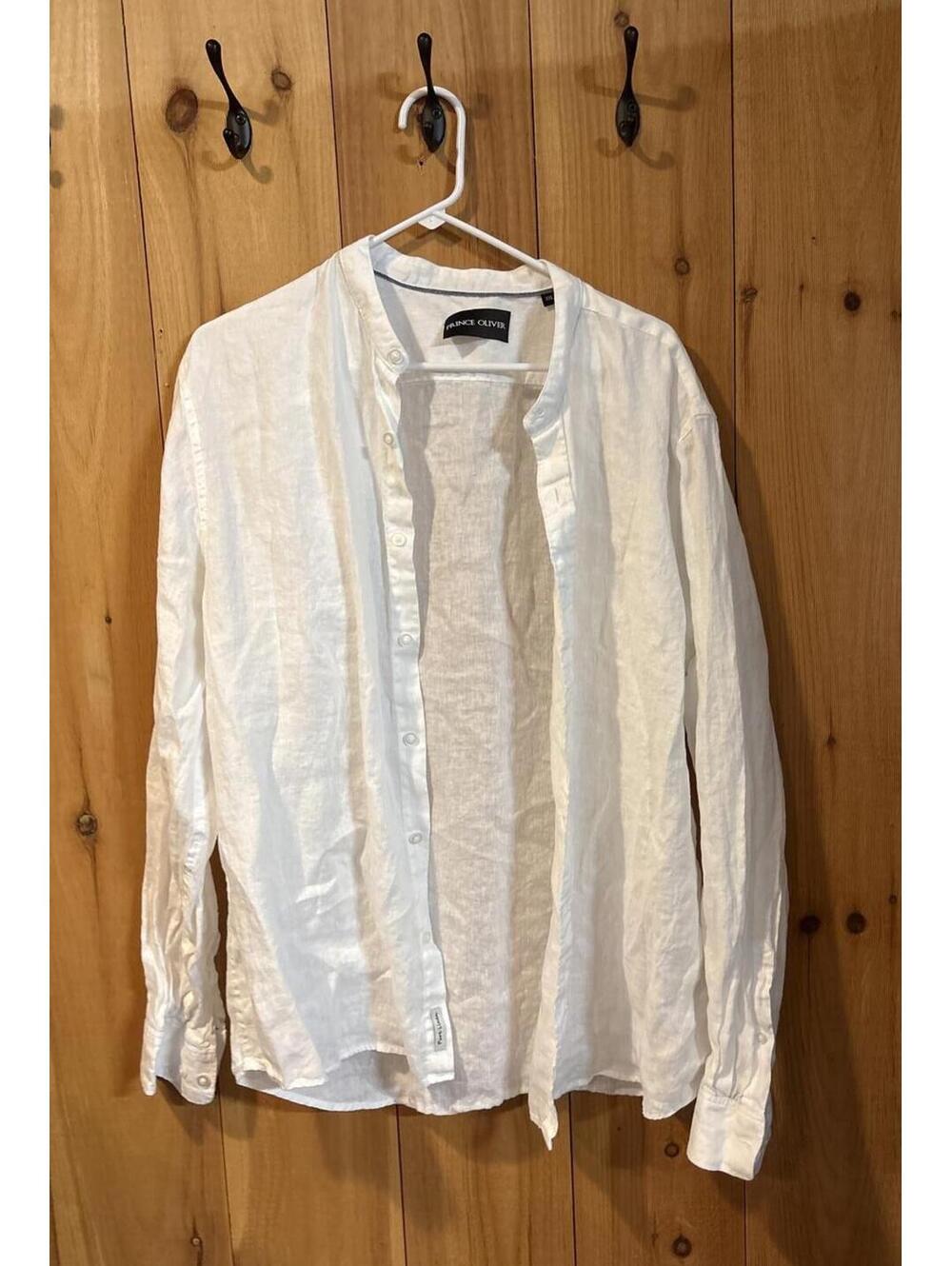 Prince Oliver  100% linen collarless mandarin design - xxl